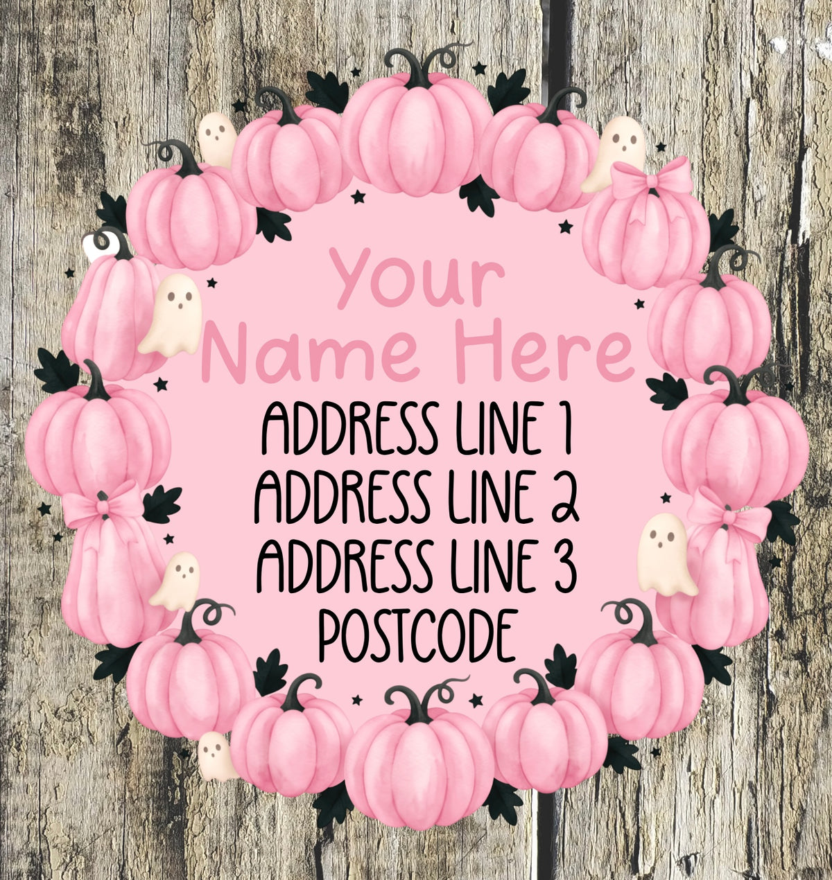 Pink & black pumpkin Address Labels