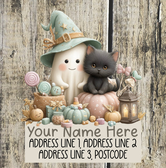 Pastel Halloween Address Labels