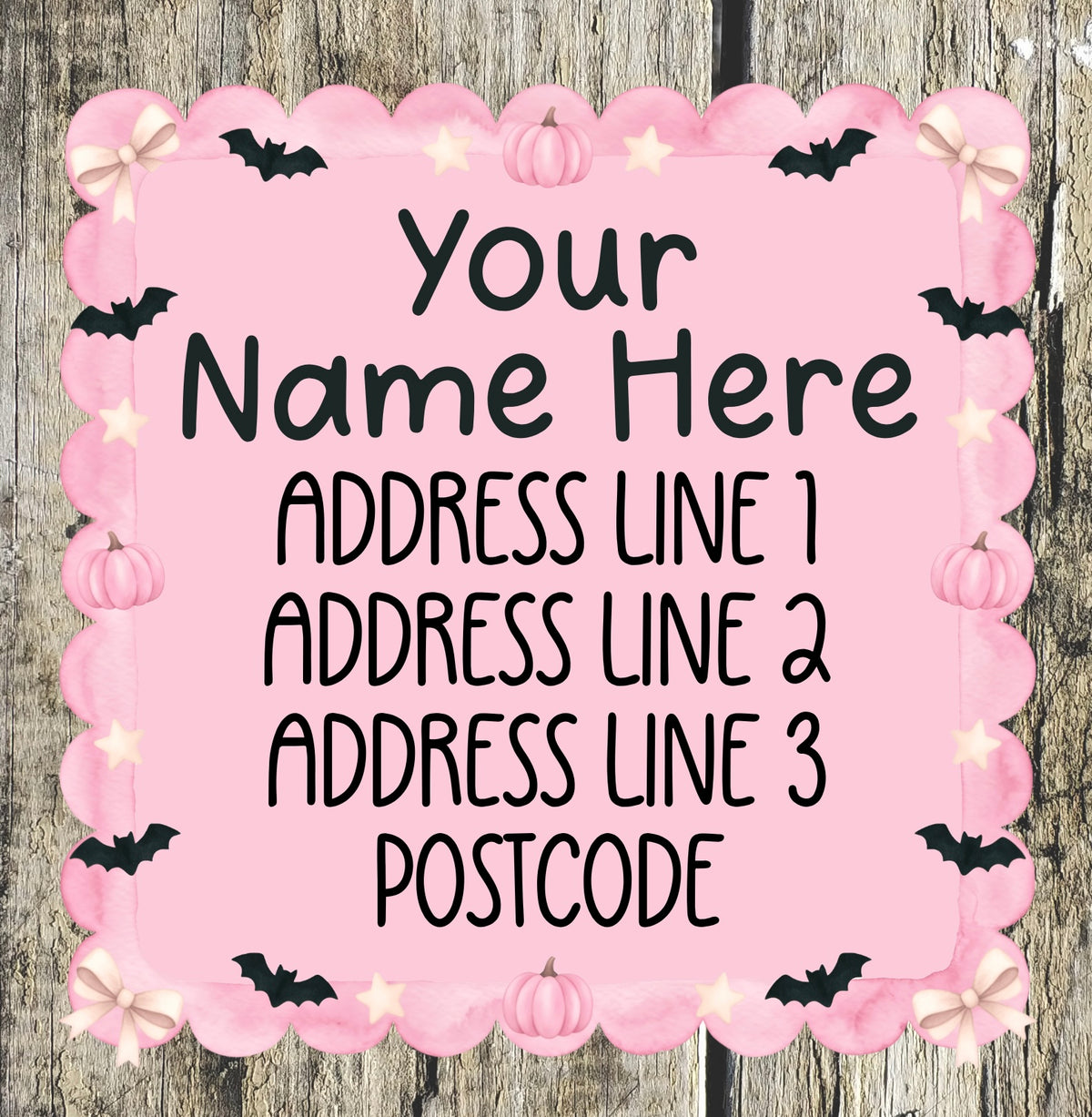 Pink & black pumpkin Address Labels