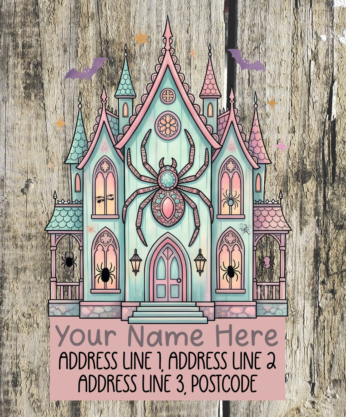 Pastel haunted house Address Labels