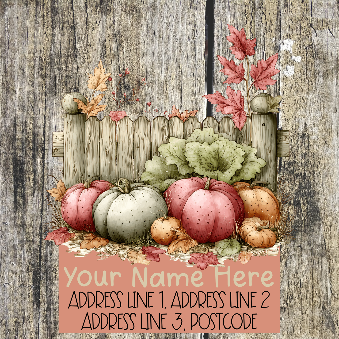Pumpkin Autumn Fence Address Labels