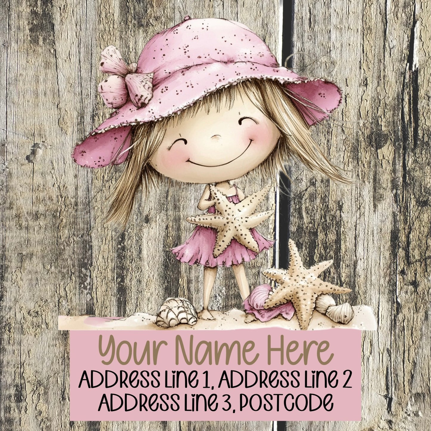 Pink Summer Beach Address Labels