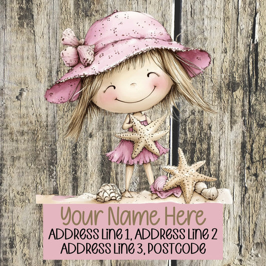 Pink Summer Beach Address Labels