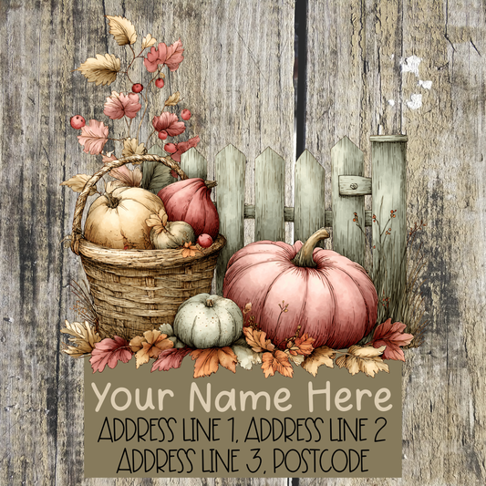 Pumpkin Autumn Fence Address Labels