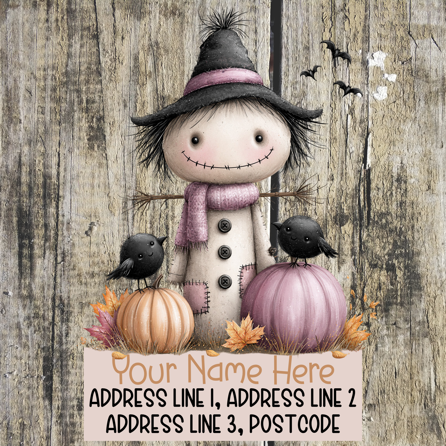 Pink Halloween Address Labels