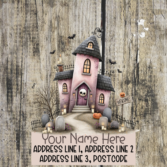 Pink Halloween Address Labels