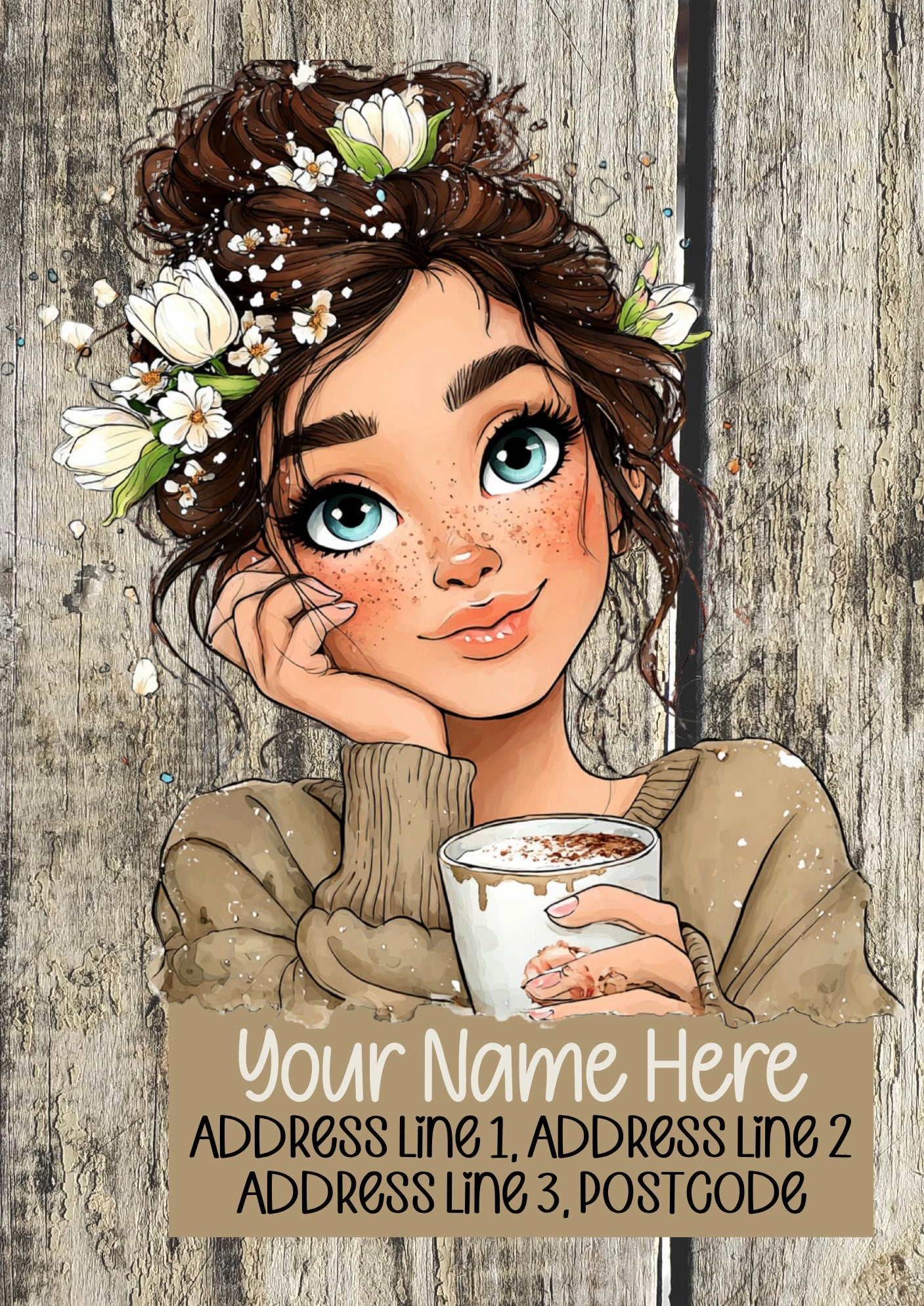 Summer Coffee Girl Address Labels