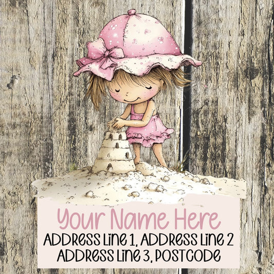 Pink Summer Beach Address Labels