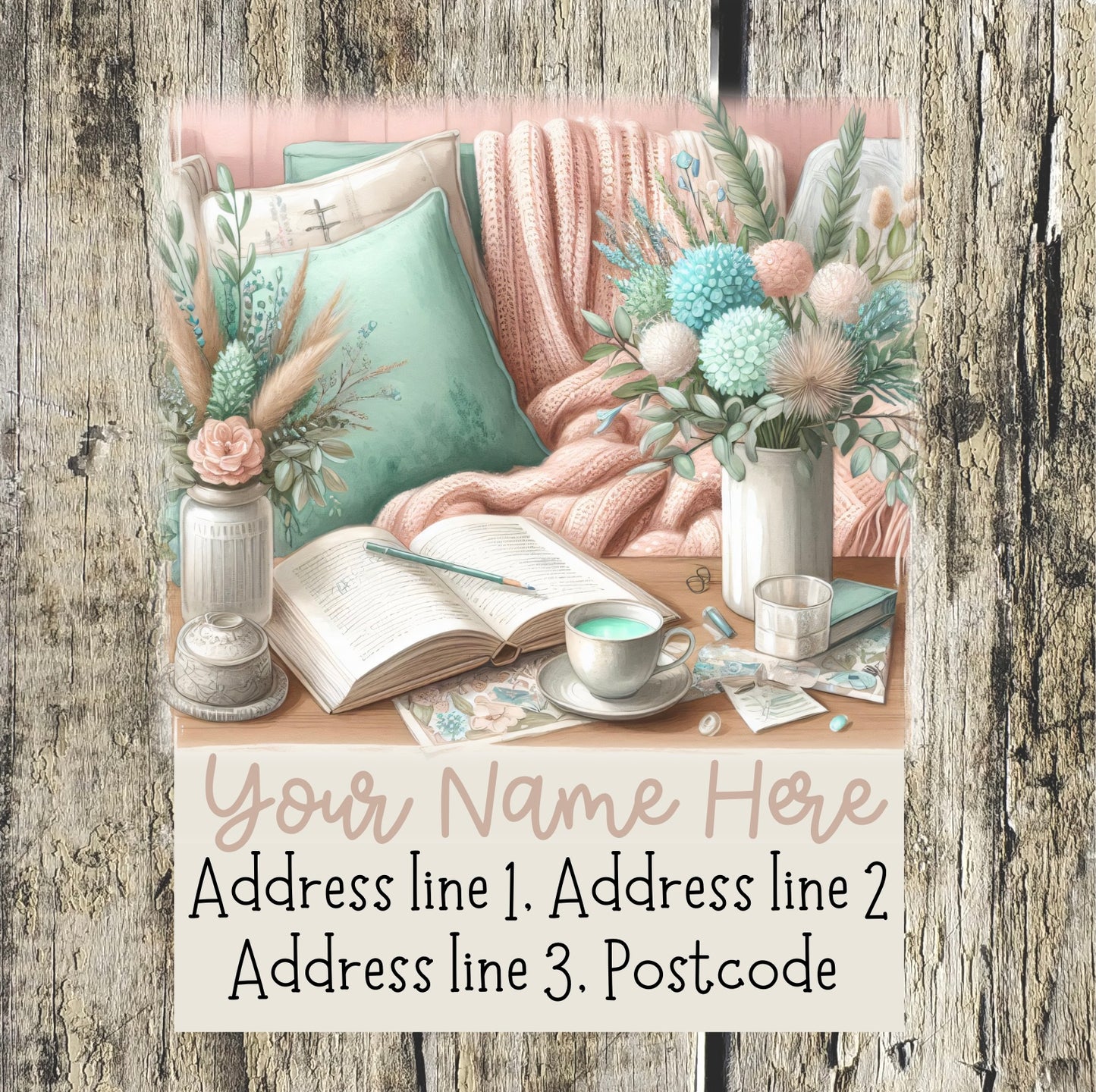 Turquoise Spring Address Labels