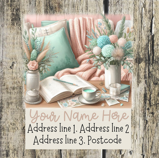 Turquoise Spring Address Labels