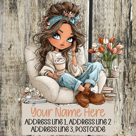 Summer Coffee Girl Address Labels