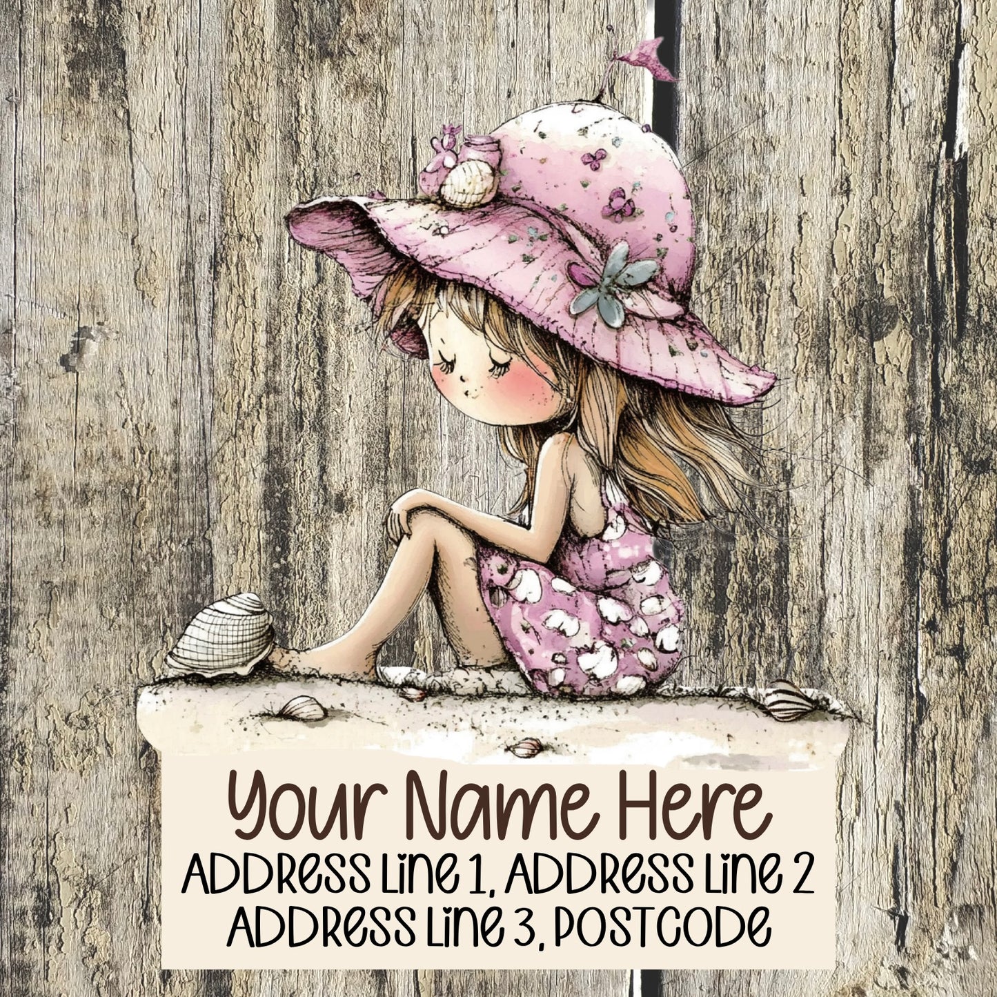 Pink Summer Beach Address Labels