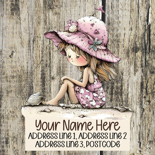 Pink Summer Beach Address Labels
