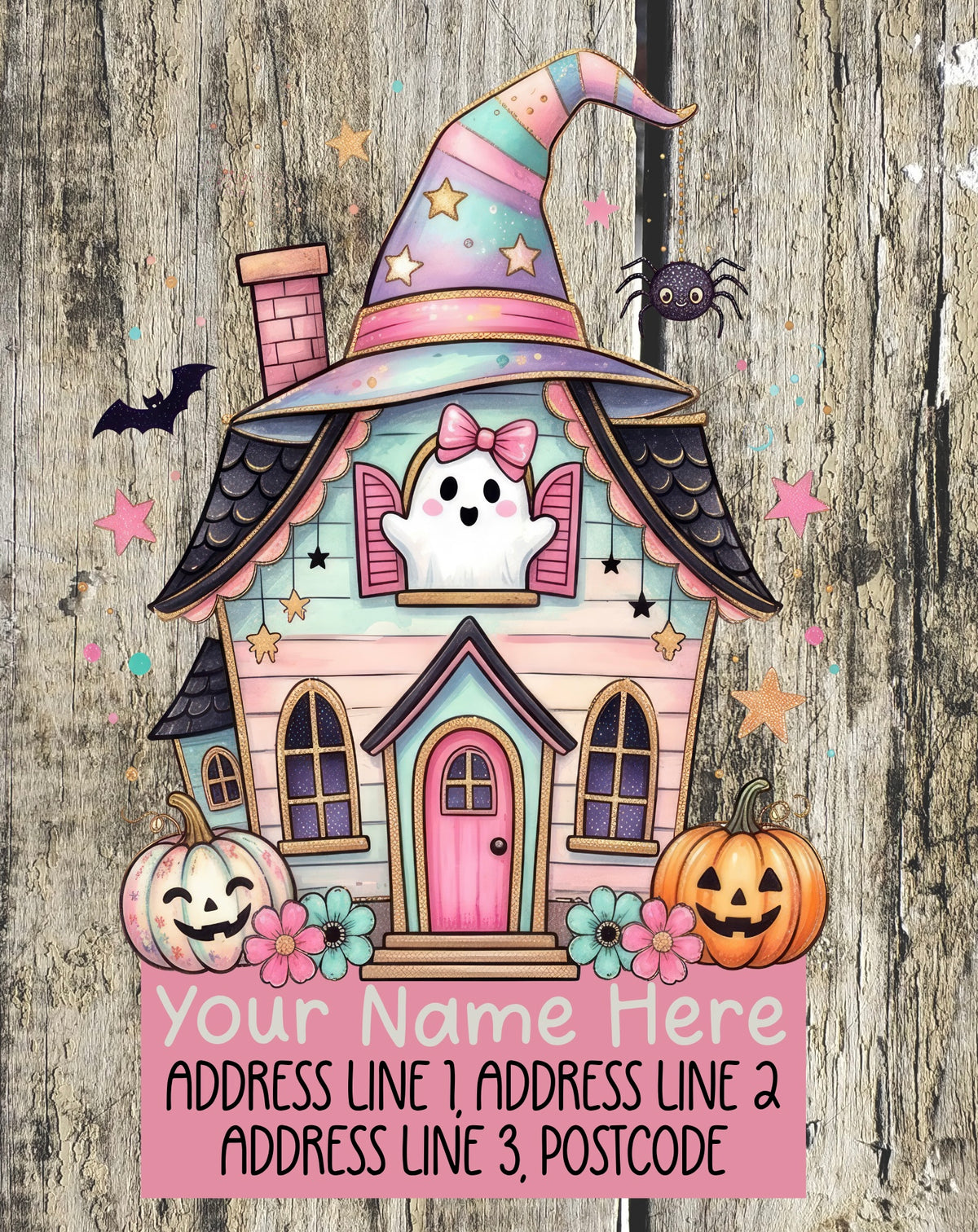 Pastel haunted house Address Labels