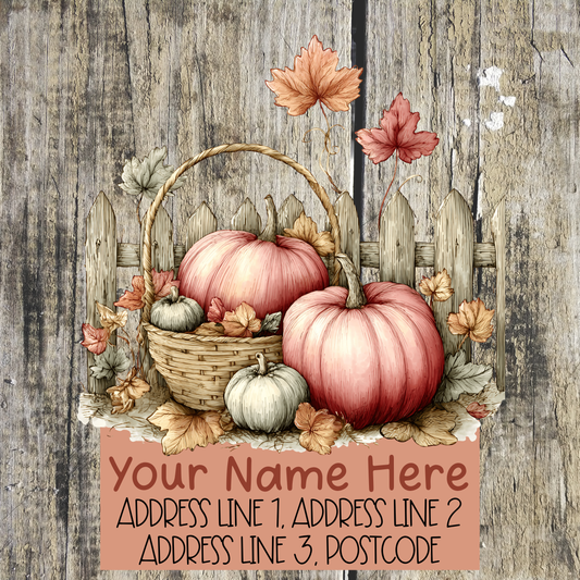 Pumpkin Autumn Fence Address Labels