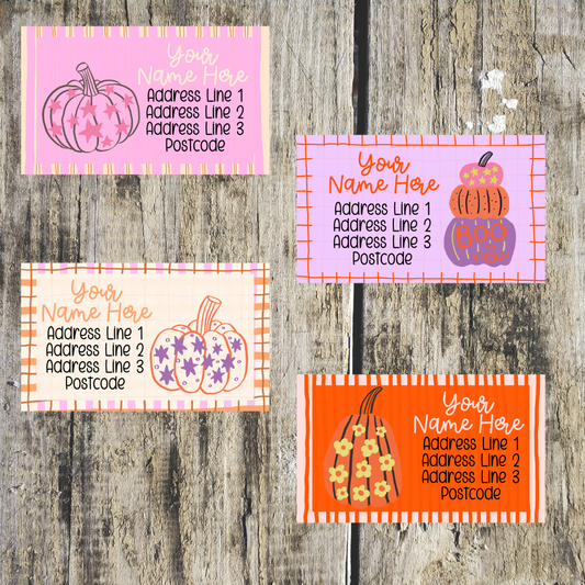 Patterned pumpkin Mixed Address Labels