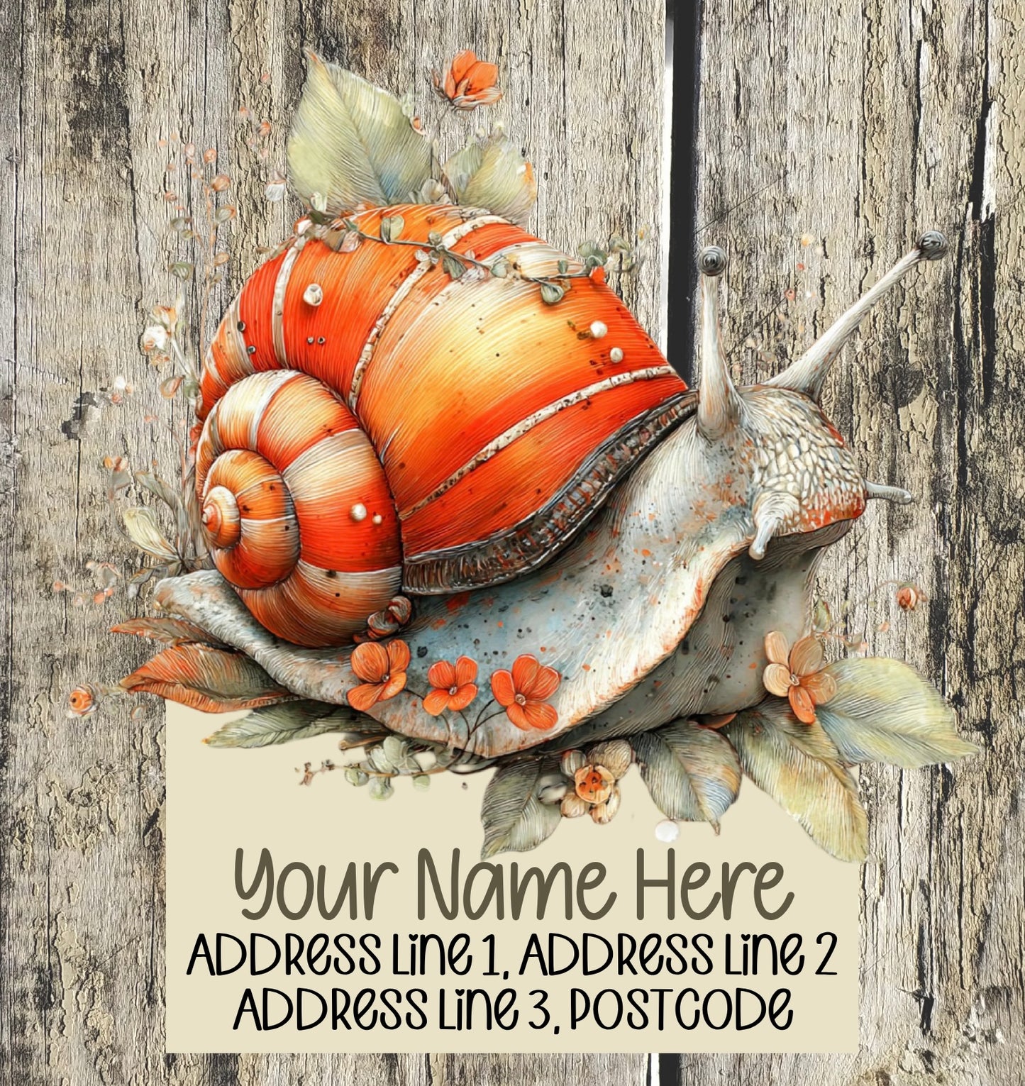 Floral Snail Address Labels