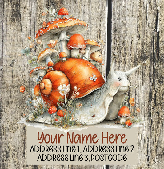 Floral Snail Address Labels