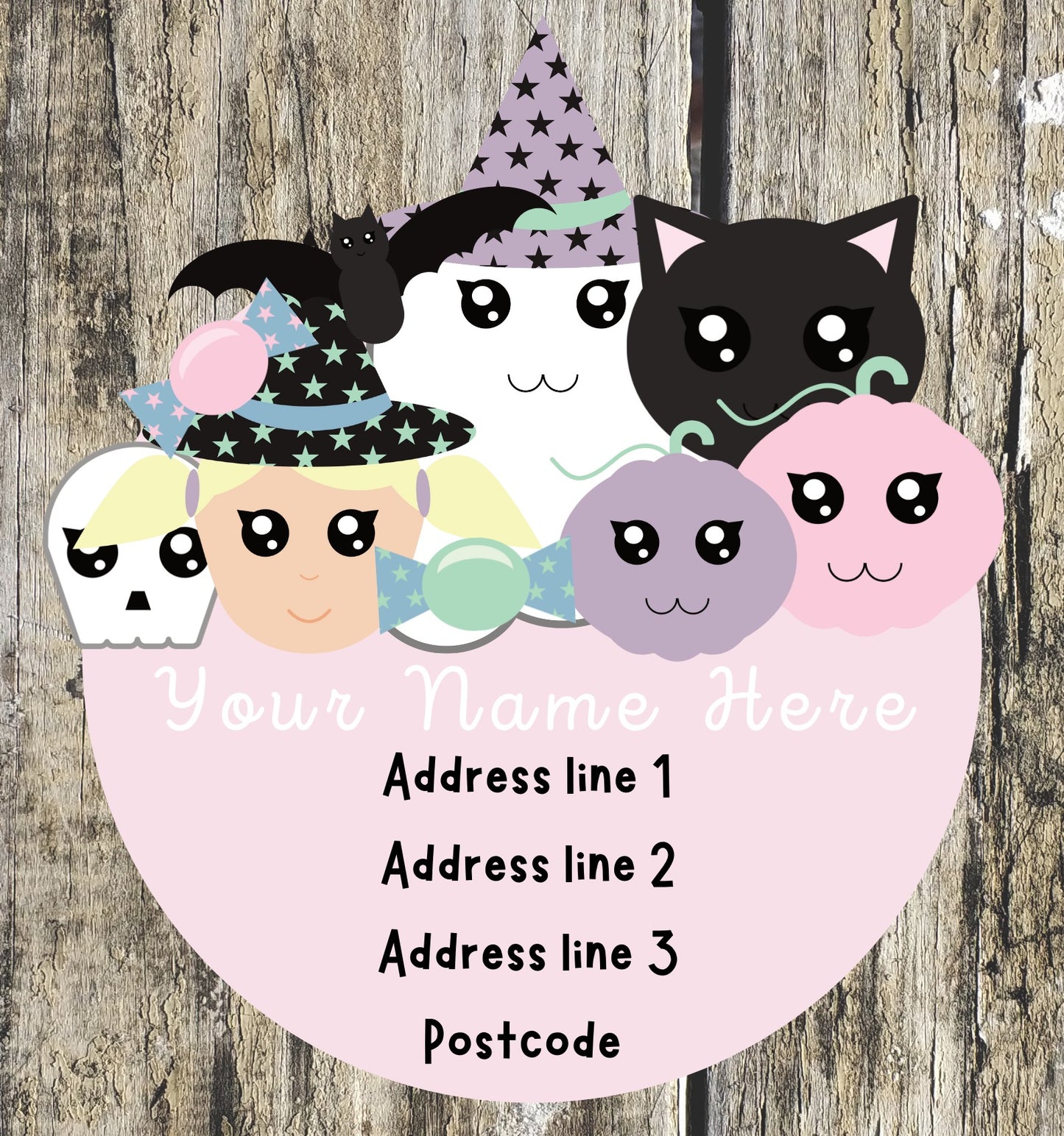 Pastel Halloween Address Labels