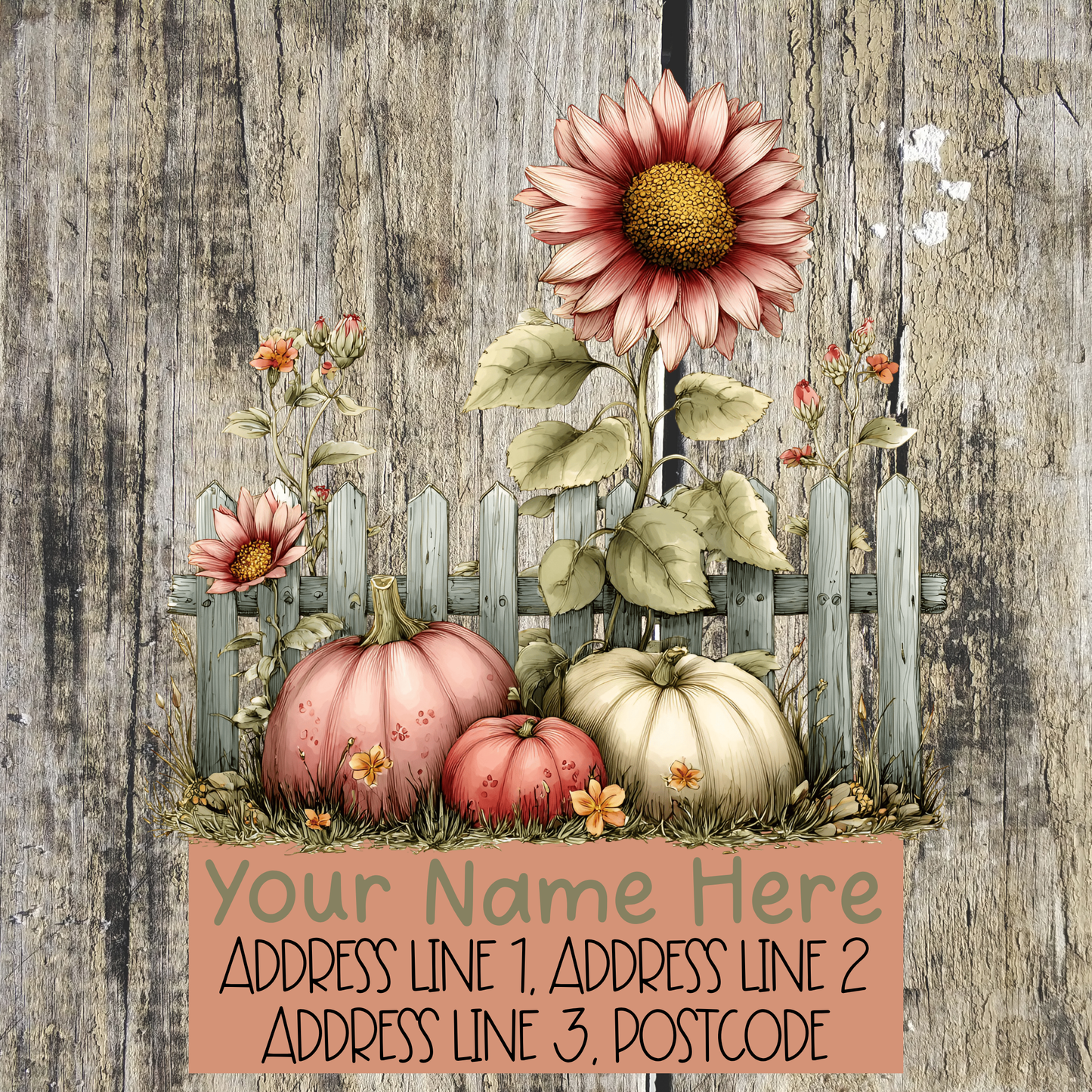 Pumpkin Autumn Fence Address Labels