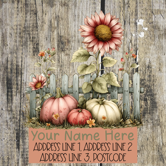 Pumpkin Autumn Fence Address Labels