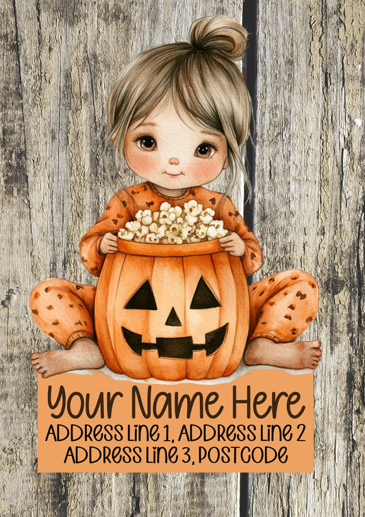 Cozy Halloween Movie Night Address Labels