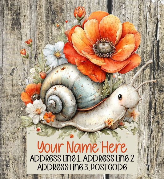 Floral Snail Address Labels