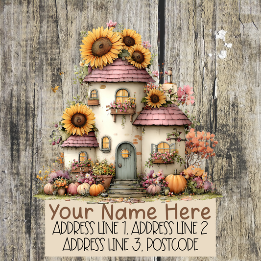 Sunflower Autumn House Address Labels