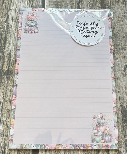 Pastel ghostly pumpkin perfectly imperfect writing paper