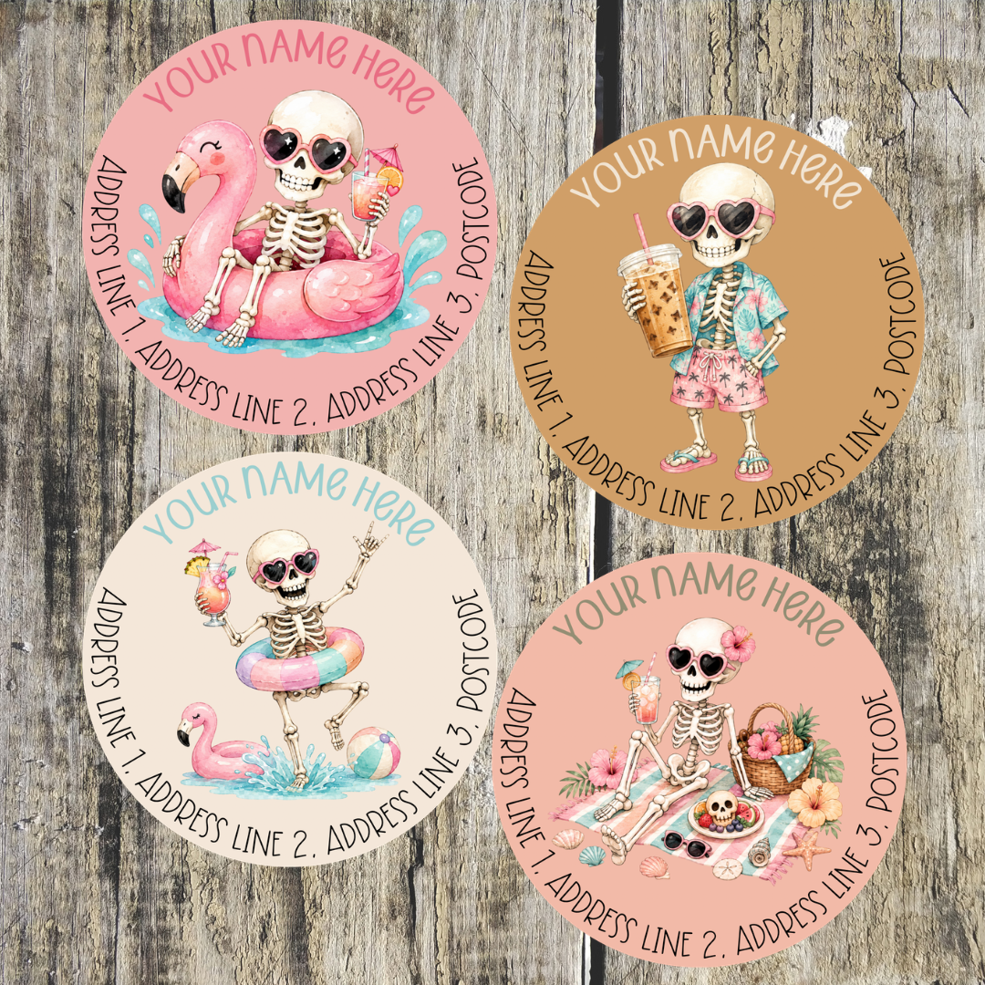 Summerween skeleton Address Labels
