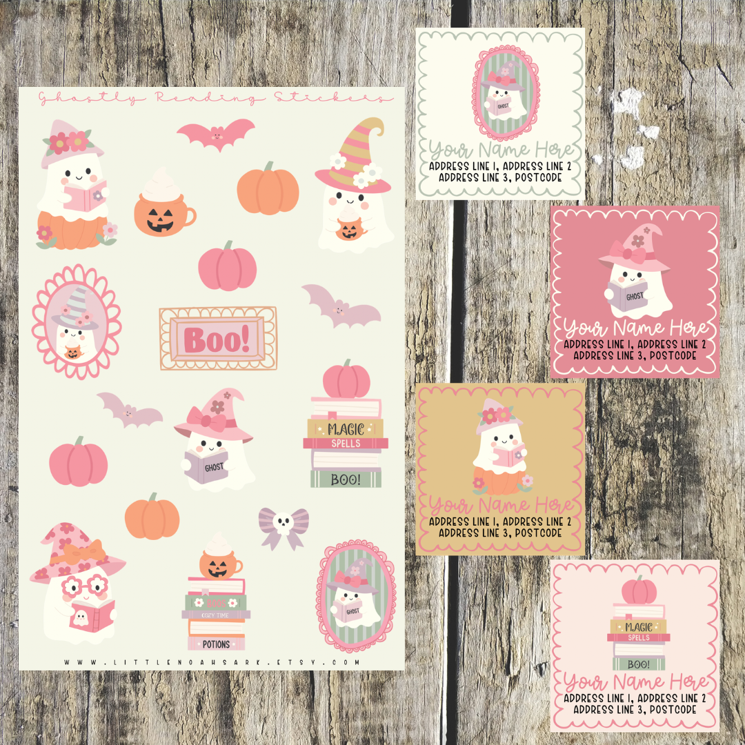 Ghostly Reading Mixed label set