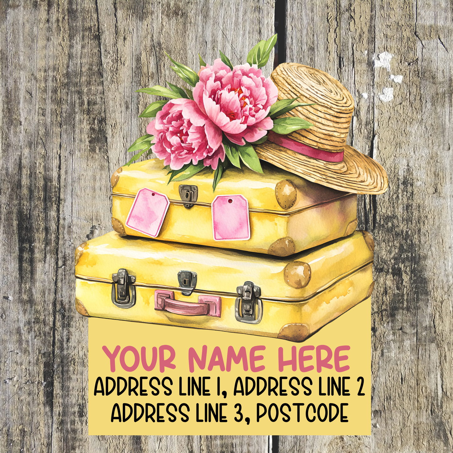 Pink & Yellow Summer Address Labels