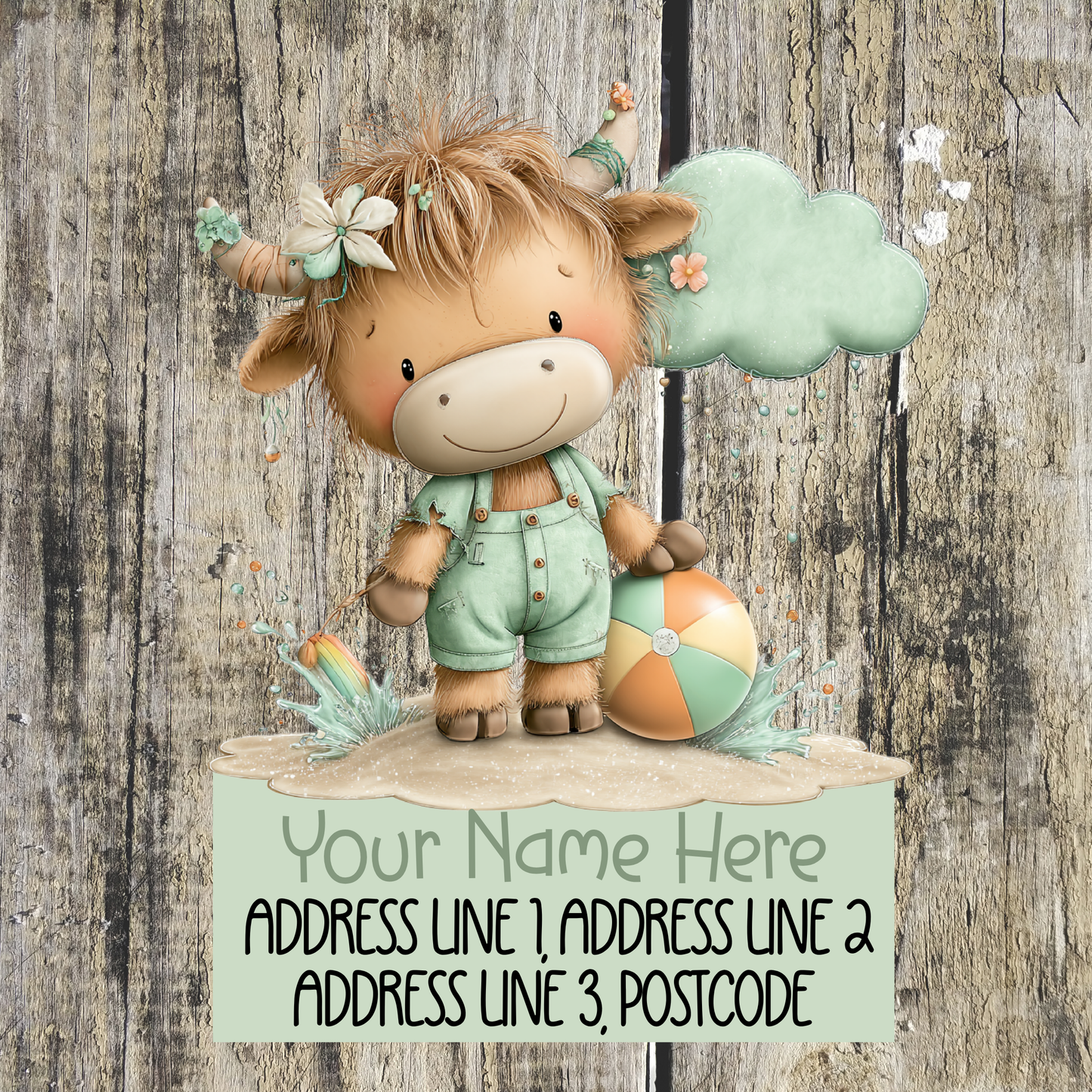 Highland Cow Summer Address Labels