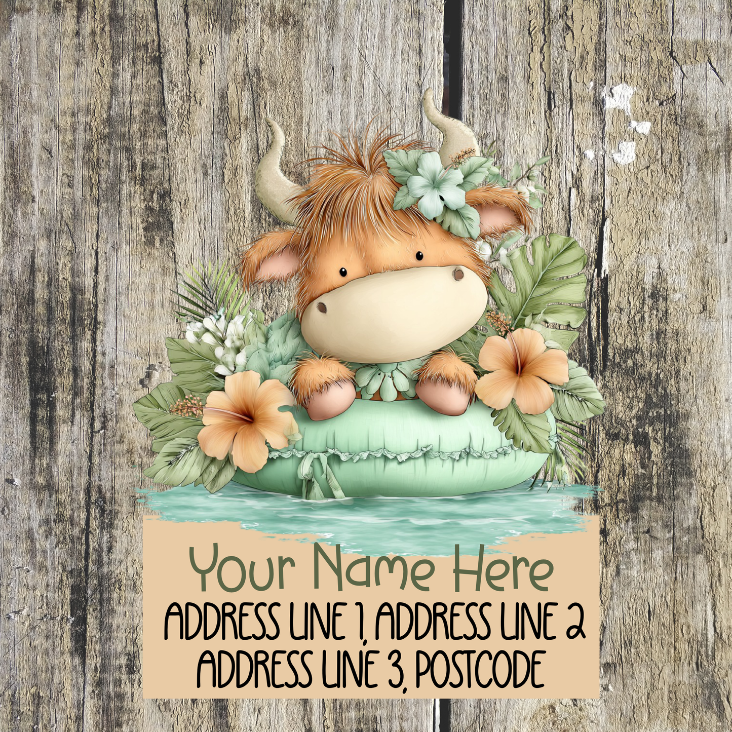 Highland Cow Summer Address Labels