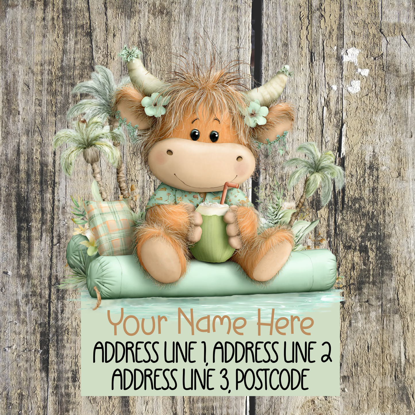 Highland Cow Summer Address Labels