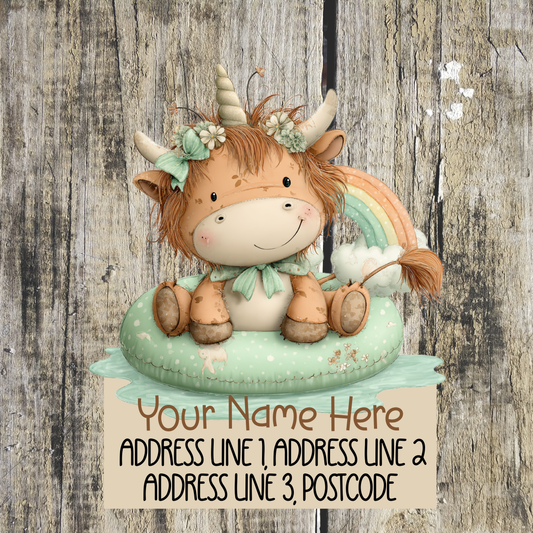 Highland Cow Summer Address Labels