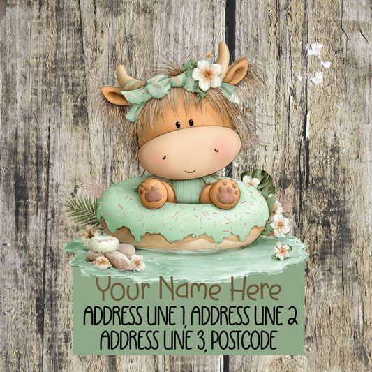 Highland Cow Summer Address Labels