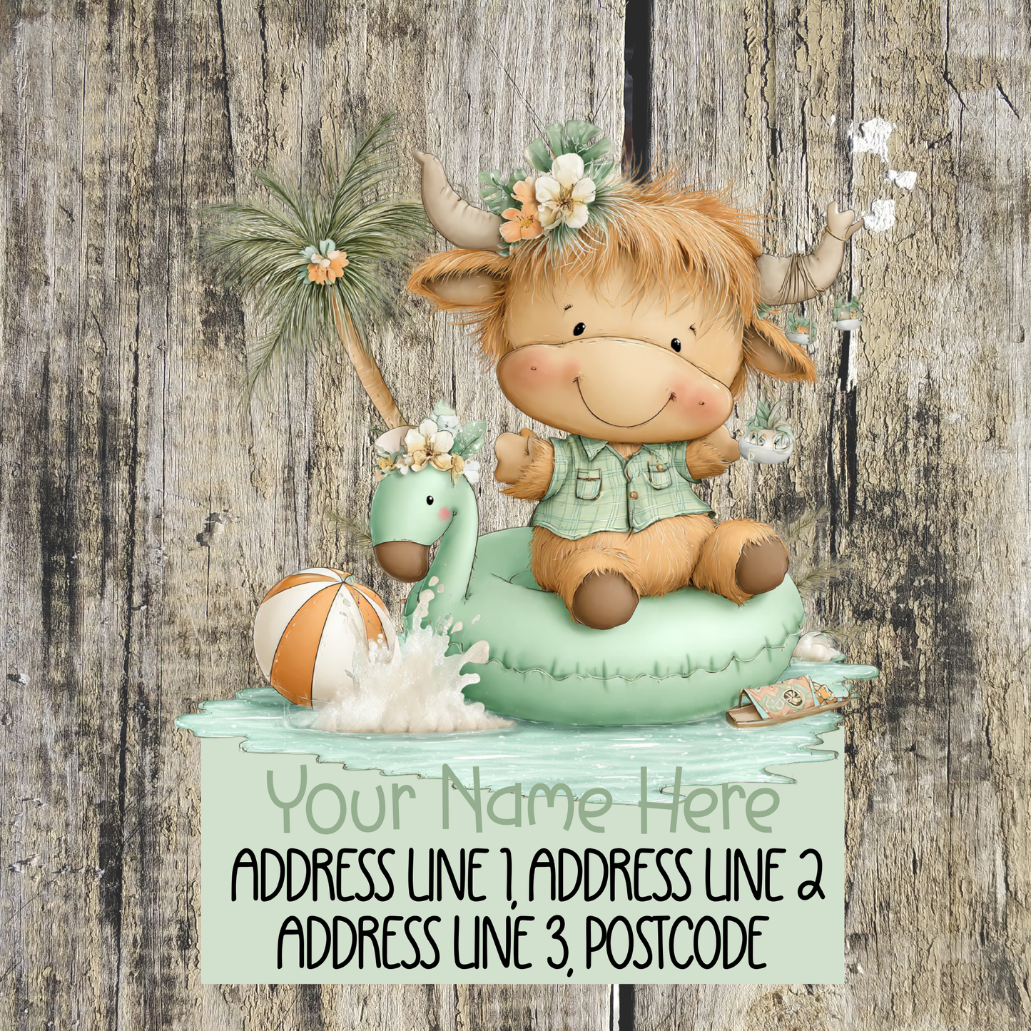 Highland Cow Summer Address Labels