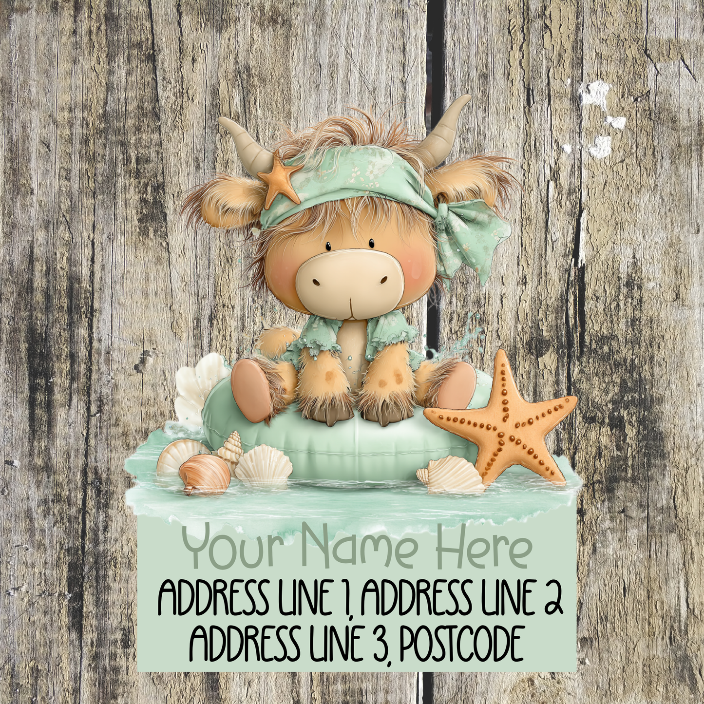Highland Cow Summer Address Labels