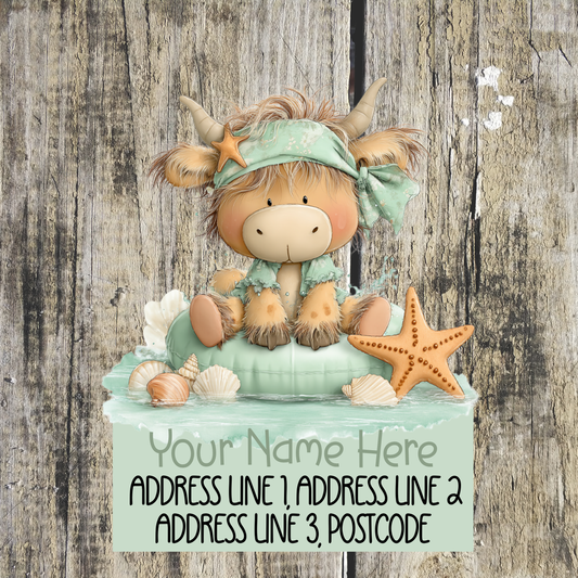 Highland Cow Summer Address Labels