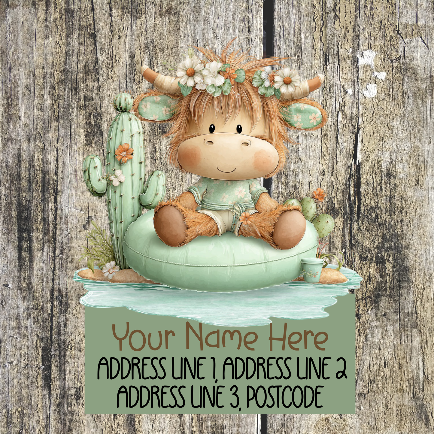 Highland Cow Summer Address Labels