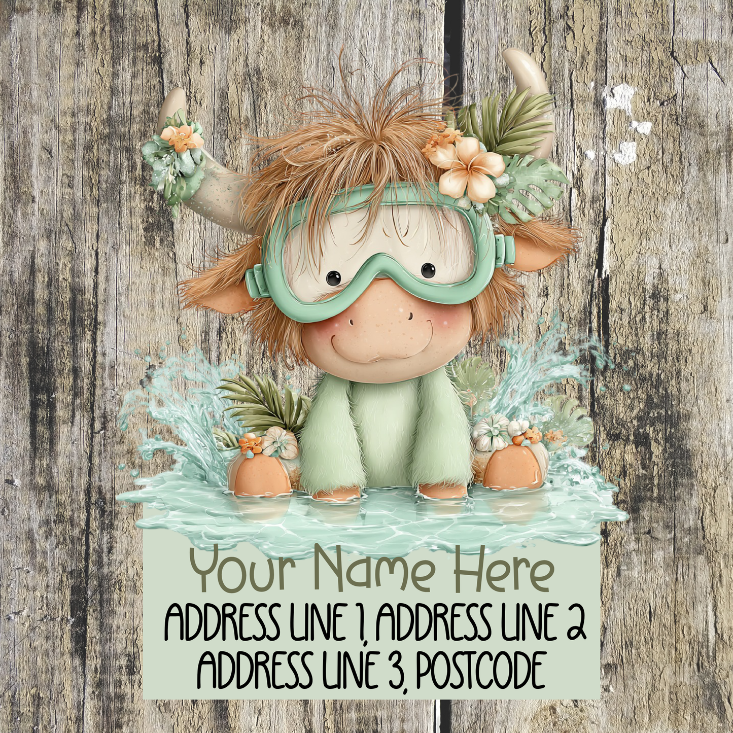 Highland Cow Summer Address Labels