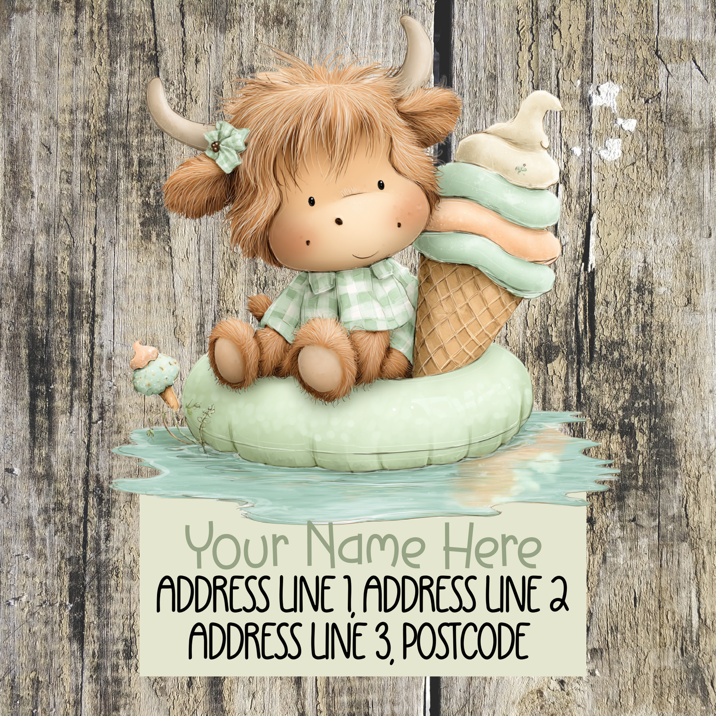 Highland Cow Summer Address Labels