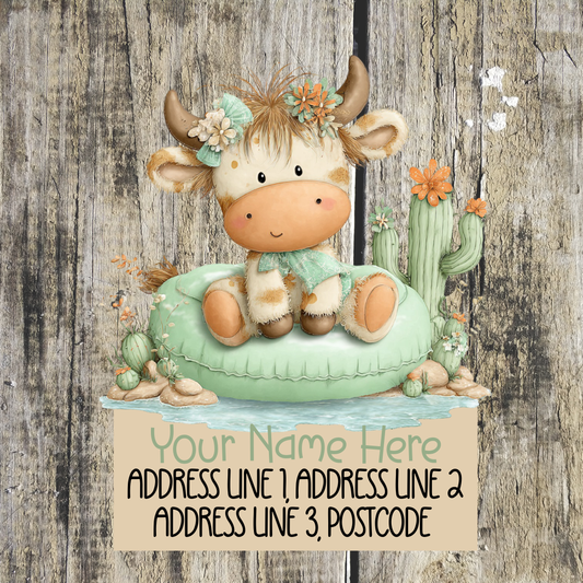 Highland Cow Summer Address Labels