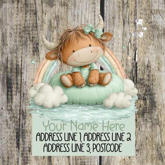 Highland Cow Summer Address Labels