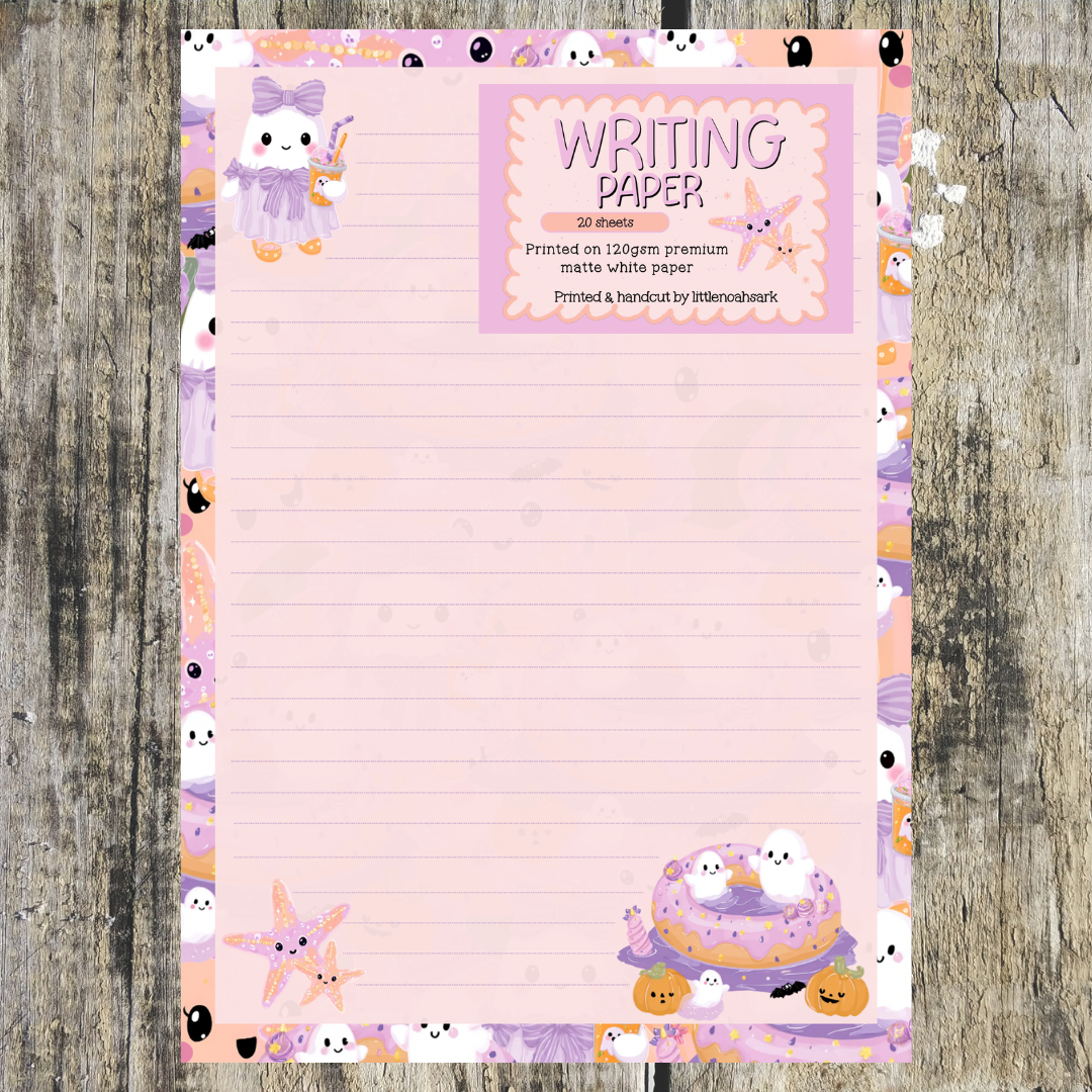 Summerween pink writing paper