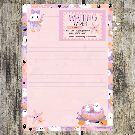 Summerween pink writing paper