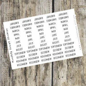 Monthly Script Stickers