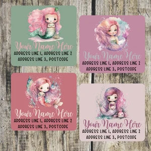 Mermaid Mixed Address Labels