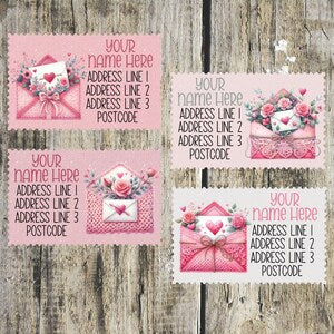 Valentine Mail Envelopes Mixed Address Labels